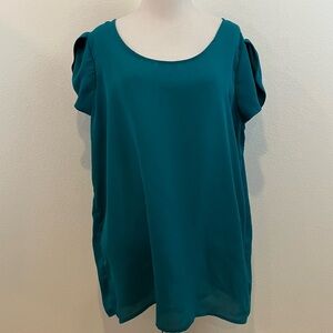 Zenobie | Teal Split Sleeve & Back Blouse
